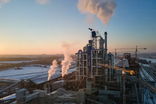 Industrial facility at dusk